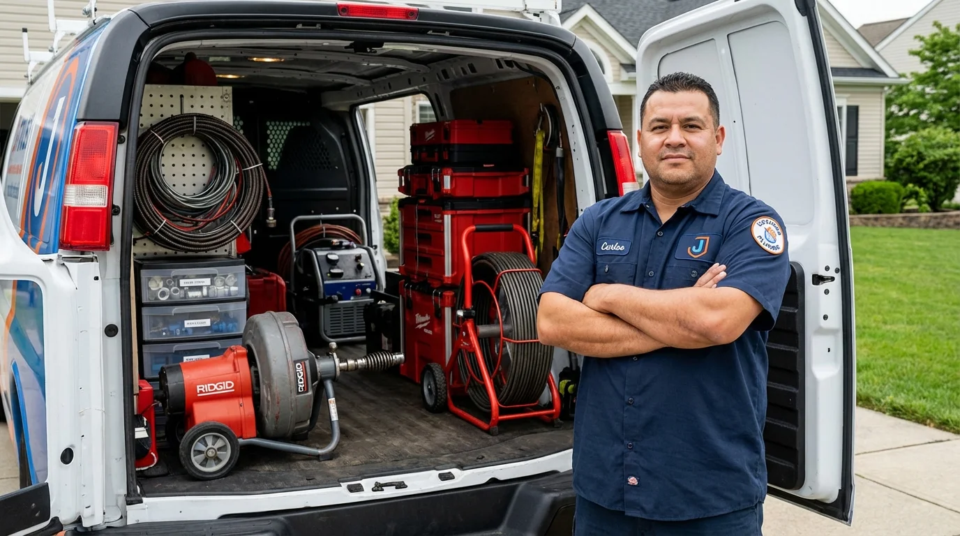 Professional drain cleaning equipment and Johns Plumbing LLC plumber in Chualar